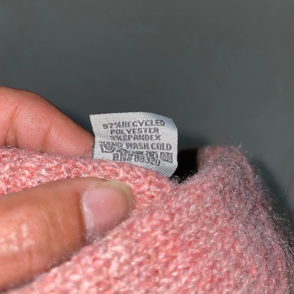 C.C. Beanie Pink Cable Knit Headband Ear Warmer Recycled Yarn NWT